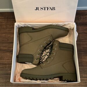JustFab Olive Lace-up Booties Women’s Size 9.5 *NEW IN BOX*